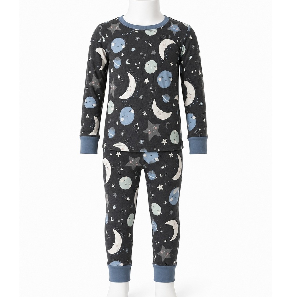 Little Sleepies To The Moon And Back 4T Toddler Bamboo Pajama‎ Set Unisex